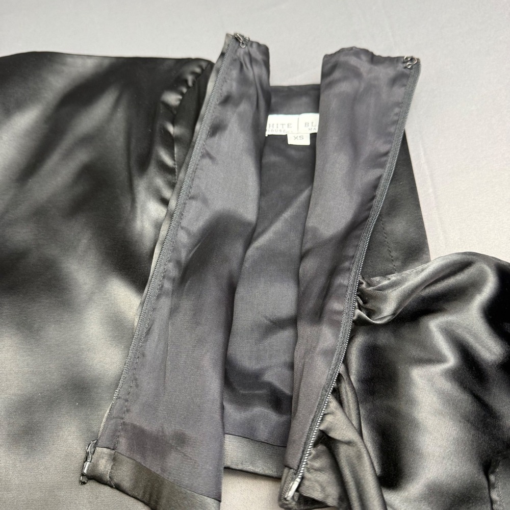 White House Black Market Black Satin Strapless Corset Tie Top XS Romantic Formal - Picture 4 of 16